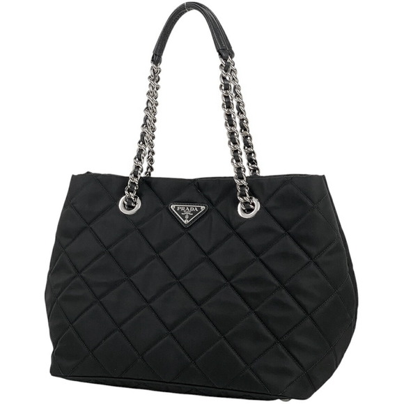 Prada chain Shoulder Bag Tessuto nylon black - Picture 1 of 8